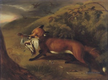 Philip Reinagle Painting - El zorro con una perdiz Philip Reinagle